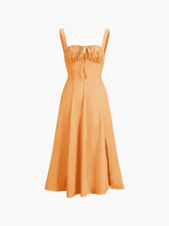 COMMENSE Ruched Cup Detail Long Sundress* Vacation Dresses|Summer Dresses