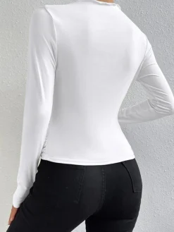 COMMENSE Ruching Long Sleeve Shirt* T-shirts|Tops