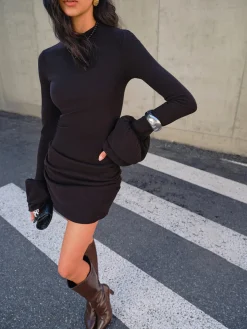 COMMENSE Ruffle Pleated Short Dress* Casual Dresses|Cocktail & Party Dresses
