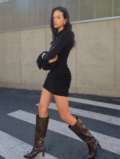 COMMENSE Ruffle Pleated Short Dress* Casual Dresses|Cocktail & Party Dresses