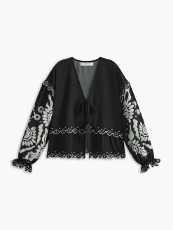 COMMENSE Ruffle Print Knotted Shirt* Blouses & Shirts|Tops