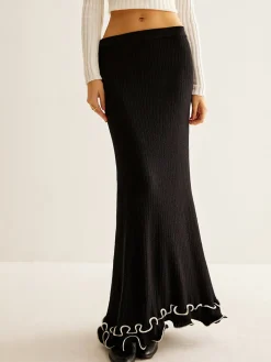 COMMENSE Ruffle Soft Sweater Skirt* Skirts|Knitwear