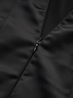 COMMENSE Ruffle Zippered Off-Shoulder Dress* Black Dresses|Cocktail & Party Dresses