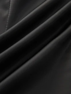 COMMENSE Ruffle Zippered Off-Shoulder Dress* Black Dresses|Cocktail & Party Dresses