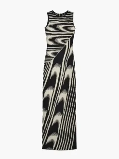 COMMENSE Runaway Tulle Print Long Dress* Black Dresses|Casual Dresses
