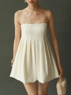COMMENSE Sacred Dream Pleat Skater Short Dress* Cocktail & Party Dresses|Summer Dresses