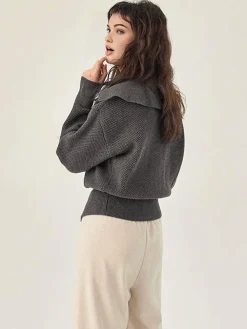 COMMENSE Sailor Collar Two-Way Zipper Cardigan* Cardigans|Sweaters & Cardigans