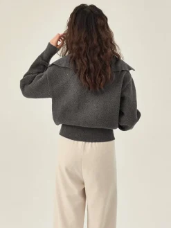 COMMENSE Sailor Collar Two-Way Zipper Cardigan* Cardigans|Sweaters & Cardigans