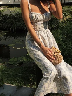 COMMENSE Sapphire Garden Floral Cami Midi Dress* Casual Dresses|Floral Dresses