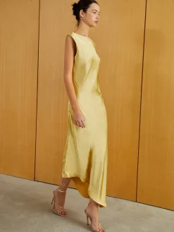 COMMENSE Satin Backless Sleeveless Long Dress* Casual Dresses|Cocktail & Party Dresses