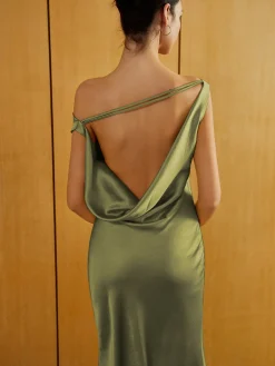 COMMENSE Satin Backless Sleeveless Long Dress* Casual Dresses|Cocktail & Party Dresses