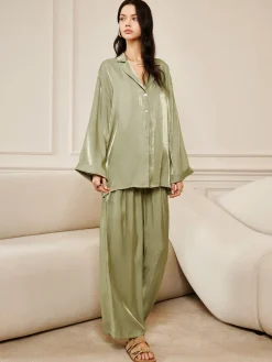 COMMENSE Satin Draped Pants Set* Pants Sets|Long Sleeve Sets