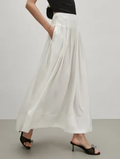 COMMENSE Satin Pleated Zipper Skirt* Skirts|Bottoms