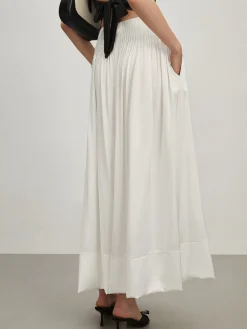 COMMENSE Satin Pleated Zipper Skirt* Skirts|Bottoms
