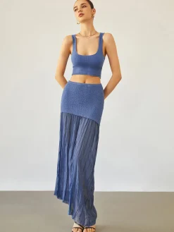COMMENSE Sea Breeze Crop Knit Top* Sweater Tops|Sweaters & Cardigans