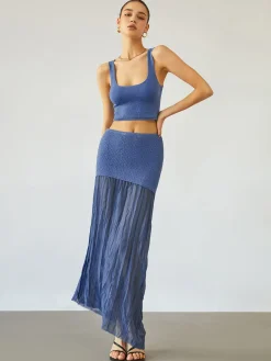 COMMENSE Sea Breeze Patchwork Maxi Skirt* Skirts|Knitwear