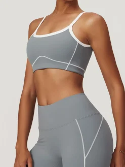COMMENSE Seamless Contrast Binding Sports Bra* Activewear