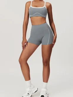 COMMENSE Seamless Contrast Binding Sports Bra* Activewear