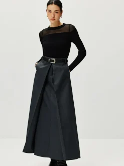 COMMENSE Semi-Sheer Panel Sweater* Sweater Tops|Sweaters & Cardigans