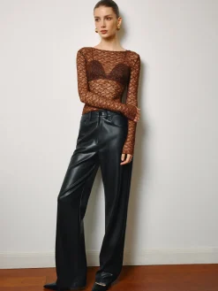 COMMENSE Semi-Sheer Skinny Lace Blouse* Tops