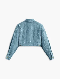 COMMENSE Sequins Decor Crop Jacket* Outerwear|Crop Tops