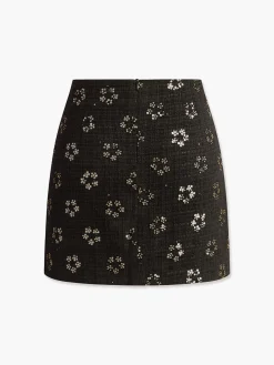 COMMENSE Sequins Floral Tweed Skirt* Skirts|Bottoms