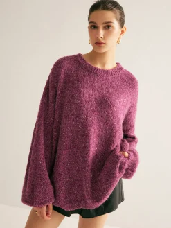 COMMENSE Sequins Loose Sweater* Sweater Tops|Sweaters & Cardigans