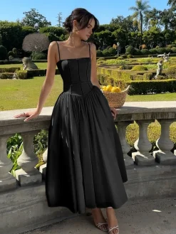 COMMENSE Serendipity Frenchy Flowy Long Dress* White Dresses|Black Dresses