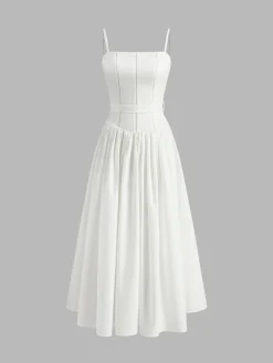 COMMENSE Serendipity Frenchy Flowy Long Dress* White Dresses|Black Dresses