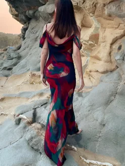 COMMENSE Sheer Floral Print Cami Long Dress* Casual Dresses|Floral Dresses