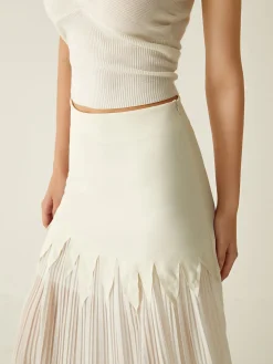COMMENSE Sheer Pleated Midi Skirt* Skirts|Bottoms
