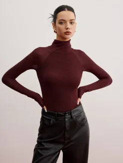 COMMENSE Sheer Sleeve Skinny Sweater* Sweater Tops|Sweaters & Cardigans