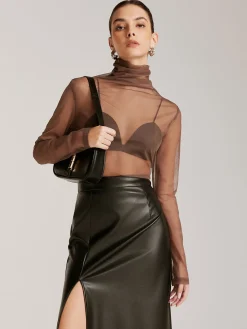 COMMENSE Sheer Stack Collar Bottoming Top* T-shirts|Tops