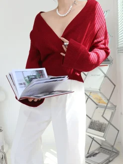 COMMENSE She's Effortless Wrap Sweater* Sweater Tops|Sweaters & Cardigans