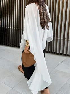 COMMENSE Shift Chiffon Asymmetrical Cover Up* Swimwear|Tops