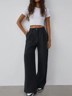 COMMENSE Shock Value Pinstripe Wide Leg Dress Pants* Wide Leg|Pants