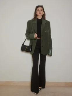 COMMENSE Shoulder Pads Corduroy Panel Blazer* Outerwear|Blazers