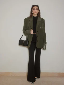 COMMENSE Shoulder Pads Corduroy Panel Blazer* Outerwear|Blazers