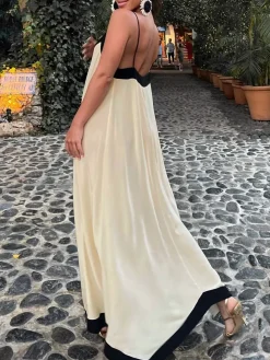 COMMENSE Sicily Old Money Aesthetics Slip Long Dress* White Dresses|Casual Dresses