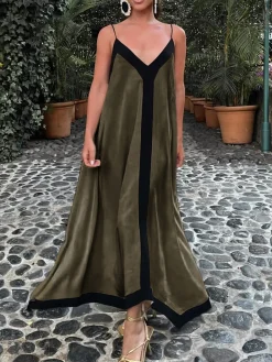 COMMENSE Sicily Old Money Aesthetics Slip Long Dress* White Dresses|Casual Dresses