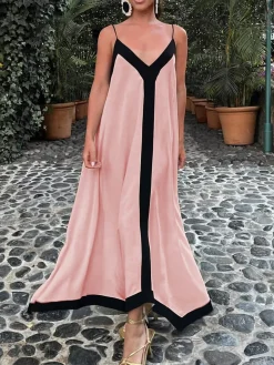 COMMENSE Sicily Old Money Aesthetics Slip Long Dress* White Dresses|Casual Dresses