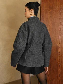 COMMENSE Side Pleated Coat Without Belt* Outerwear|Coats
