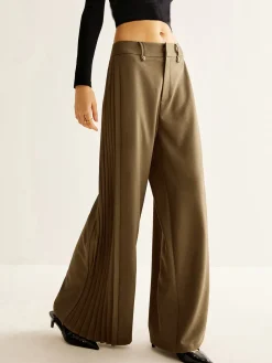 COMMENSE Side Pleated Wide-Leg Pants* Pants|Bottoms