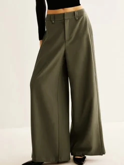 COMMENSE Side Pleated Wide-Leg Pants* Pants|Bottoms