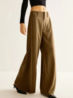 COMMENSE Side Pleated Wide-Leg Pants* Pants|Bottoms
