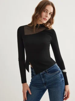 COMMENSE Side Split Jersey Top* T-shirts|Tops
