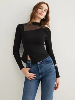 COMMENSE Side Split Jersey Top* T-shirts|Tops