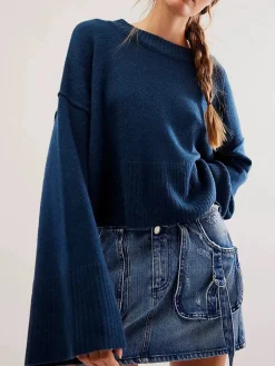 COMMENSE Side Split Oversized Pullover Sweater* Sweater Tops|Sweaters & Cardigans