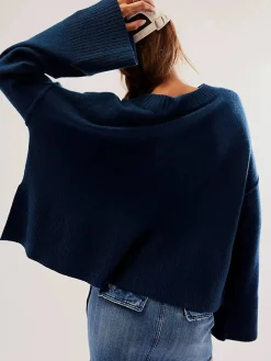 COMMENSE Side Split Oversized Pullover Sweater* Sweater Tops|Sweaters & Cardigans