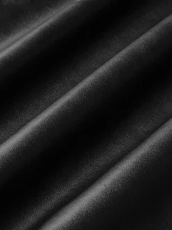 COMMENSE Side Split PU Leather Cami Dress* Black Dresses|Casual Dresses